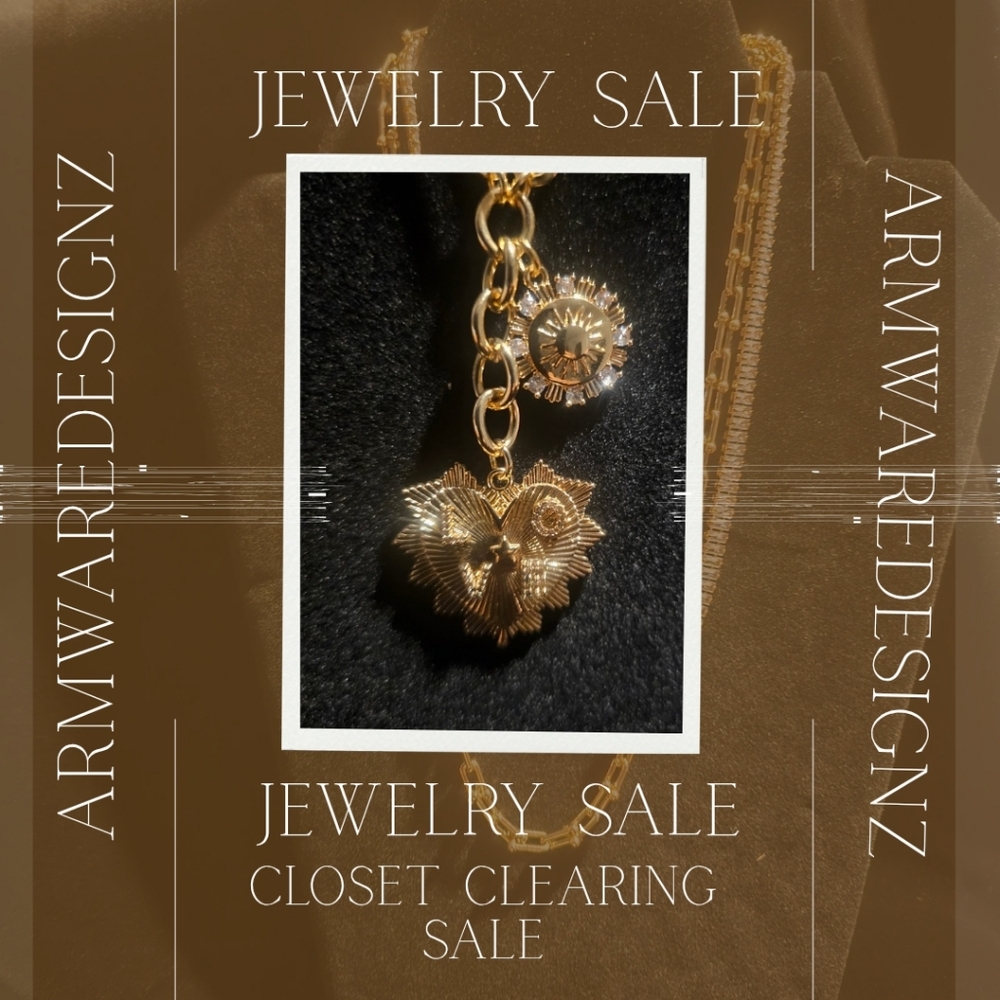 Gold Love And Sunflower Charm Pendant Necklace